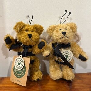 Boyds Bears Bud Buzzby Stuffed Bear Ornaments x 2